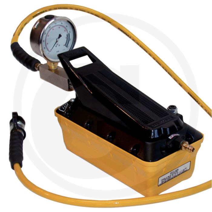 Ks tools pneumatische hydrauliek-pomp, 255 mm - max. 700 bar, 2.081l tank, 200 ton belasting
