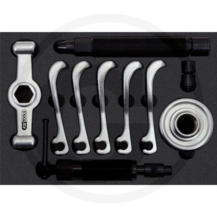Ks tools universele wielnaaftrekker en kogelgewricht-uitdrukker - hydraulische spindel 10 ton Ks tools universele wielnaaftrekker en kogelgewricht-uitdrukker - hydraulische spindel 10 ton