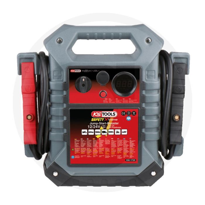 Ks tools startbooster 12/24 v, 1.400 - 700 a mobiles starthilfegerät 1400 a - ideaal voor benzine- en dieselmotoren in auto's en bestelwagens Ks tools startbooster 12/24 v, 1.400 - 700 a mobiles starthilfegerät 1400 a - ideaal voor benzine- en dieselmotoren in auto's en bestelwagens
