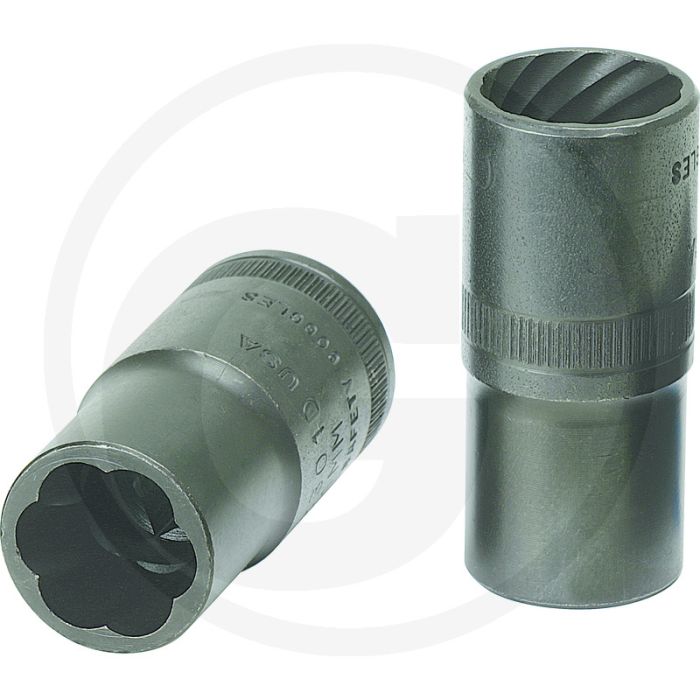 Ks tools 1/2" spiralausdrehnuss, 19 mm - bekkenspiraal profiel