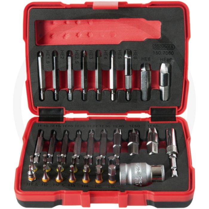 Ks tools 1/4"+10 mm spezial-schrauben-ausdreher-satz,34-tlg. für beschädigte Schrauben und Bolzen