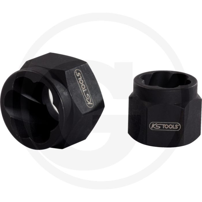Ks tools spiraal-profiel-steekmoer, m14 - twist socket, super chroom-molybdeenstaal Ks tools spiraal-profiel-steekmoer, m14 - twist socket, super chroom-molybdeenstaal