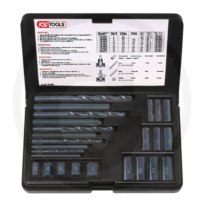 Ks tools schroefdraad-uitdraaiset 25-delig voor m5-m16 bouten en schroeven