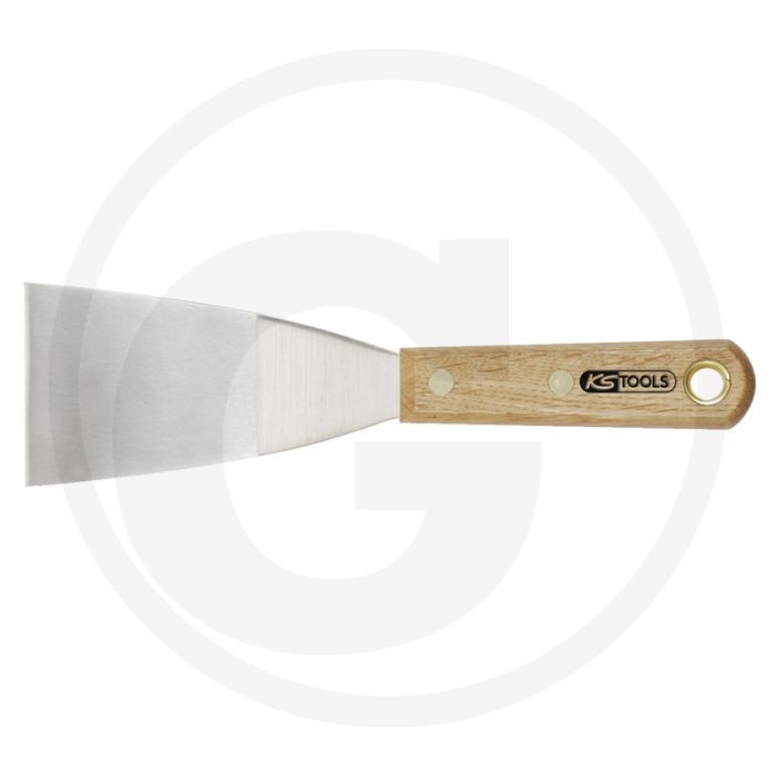 Ks tools plamuurmes, edelstaal, 63mm, houtgreep - rvs, 60x15x225mm, met ophangoog
