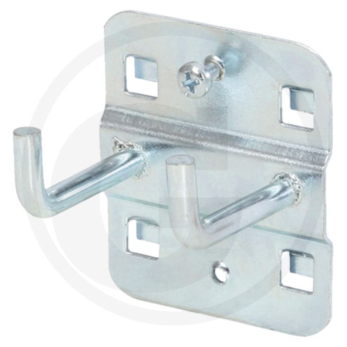Ks tools dubbele gereedschaphaak met haaks geboge Ø 6 mm, 35 mm - verzinkt staal - 104x63x78 mm Ks tools dubbele gereedschaphaak met haaks geboge Ø 6 mm, 35 mm - verzinkt staal - 104x63x78 mm