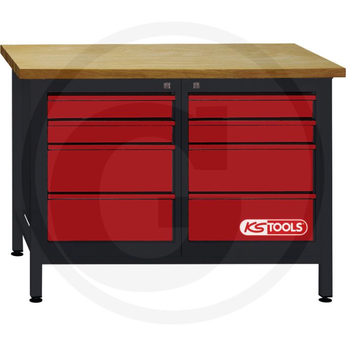 Ks tools werkbank +8 schuifladen, 1200x600x850 mm - stabiele stahlblechkonstruktion, zentralverriegelung, kugelgelagerte schubladenführung Ks tools werkbank +8 schuifladen, 1200x600x850 mm - stabiele stahlblechkonstruktion, zentralverriegelung, kugelgelagerte schubladenführung