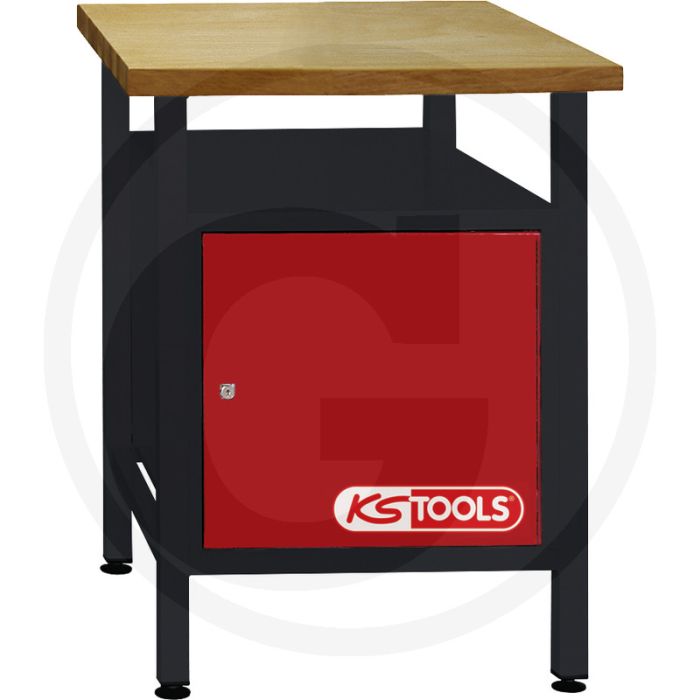 Ks tools werkbank +1 deur, 1200x600x850 mm - stabiele stahlblechkonstruktion, abschließbare tür, elektrostatisch pulverbeschichtet