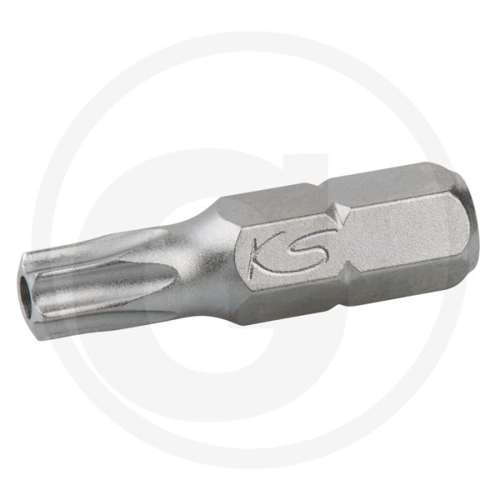 Ks tools 1/4" classic bit voor tx-schroeven met boring, 25mm, tb40 - buitenzeskantaandrijving, din 3126, iso 1173-c 6,3 Ks tools 1/4" classic bit voor tx-schroeven met boring, 25mm, tb40 - buitenzeskantaandrijving, din 3126, iso 1173-c 6,3