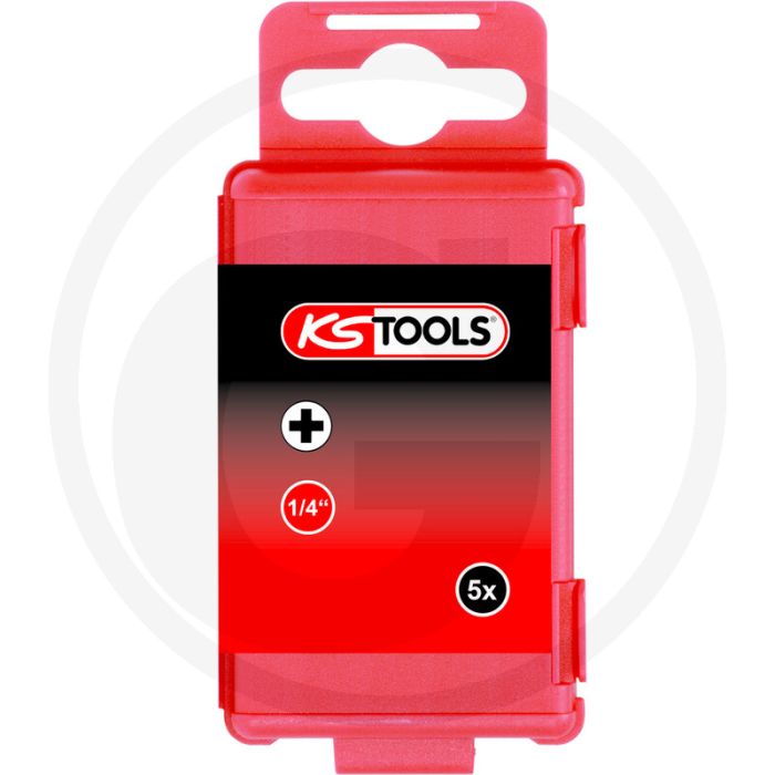 Ks tools 1/4" bit ph, 75mm, ph0, 5er pack - vernickelt, din 3126 / iso 1173 - e 6,3