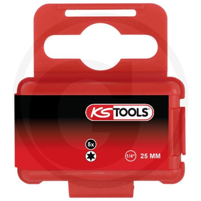 Ks tools 1/4" torsionpower bit tx-stern, 25mm, t9, 5er pack - torx, torsionzone, farbcodierung Ks tools 1/4" torsionpower bit tx-stern, 25mm, t9, 5er pack - torx, torsionzone, farbcodierung
