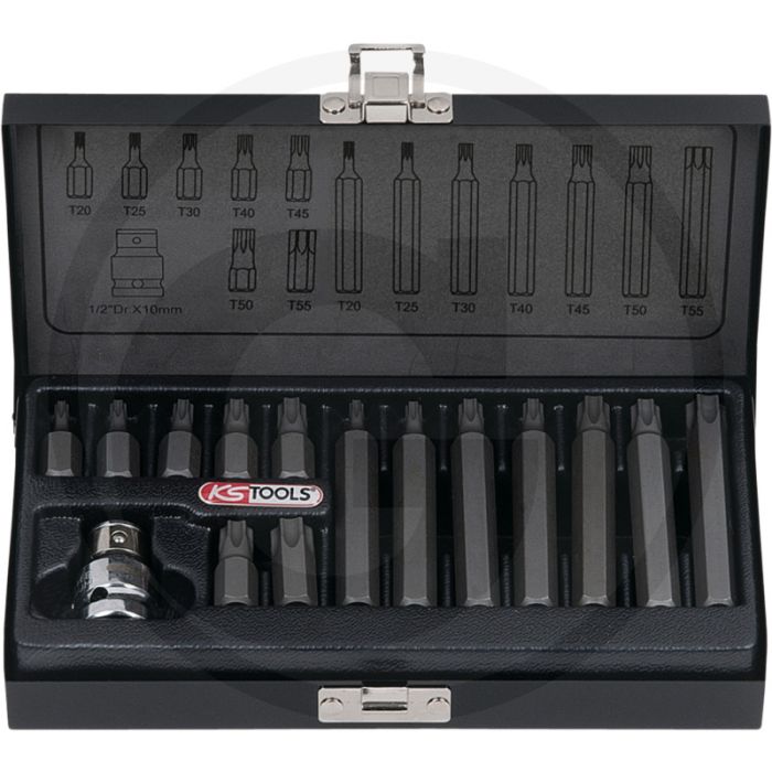 Ks tools 10mm classic bitset, 15-delig, tx - ideaal voor torx-schroeven Ks tools 10mm classic bitset, 15-delig, tx - ideaal voor torx-schroeven