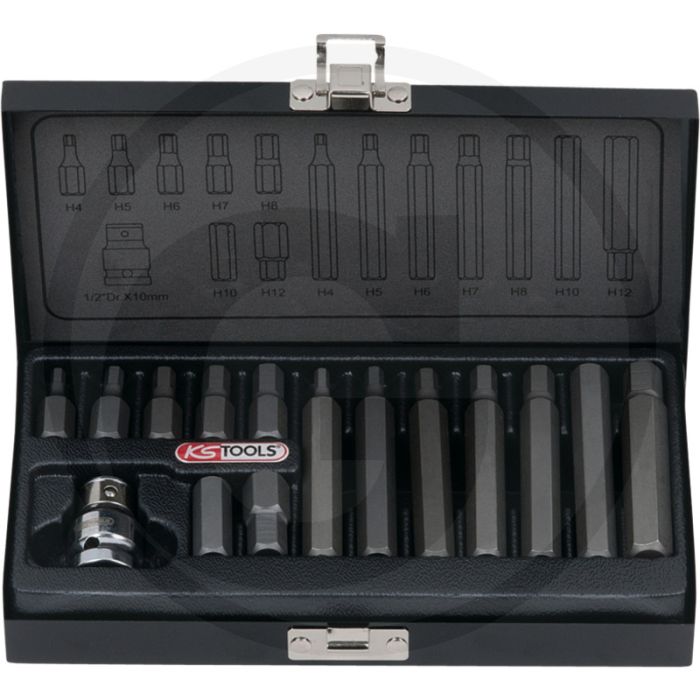 Ks tools 10mm classic bitset, 15-delig, binnenzeskant - versterkte uitvoering Ks tools 10mm classic bitset, 15-delig, binnenzeskant - versterkte uitvoering