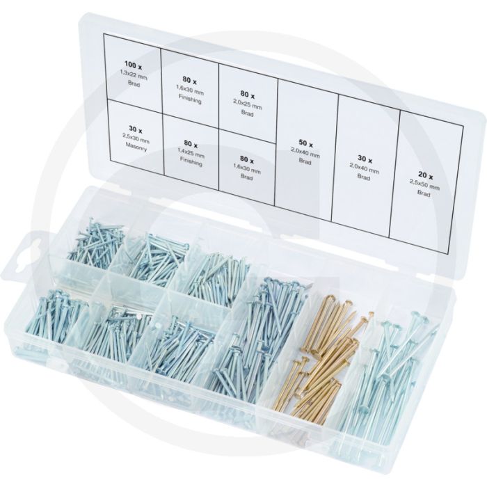 Ks tools assortiment nagels in kunststof koffer, 550-delig - ideaal voor hobby's en werkplaats