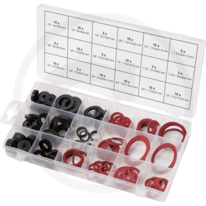 Ks tools assortiment afdichtringen sanitair, 141-dlg. din 7337 conform
