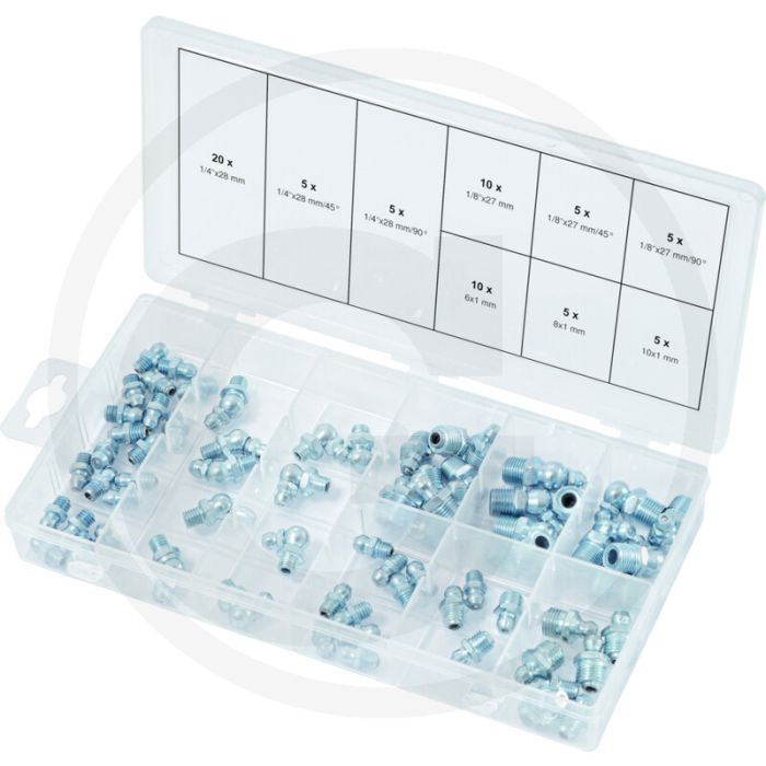 Ks tools assortiment smeernippels, metrisch & inch, 70-dlg. - plastic koffer Ks tools assortiment smeernippels, metrisch & inch, 70-dlg. - plastic koffer