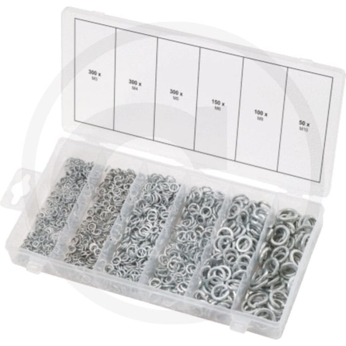 Ks tools assortiment veerringen, 1200-dlg. volgens din 127, m3-m10, in kunststofkoffer