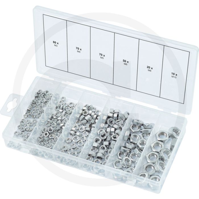 Ks tools assortiment moeren stainless steel, metrisch, 300-dlg v2a, 300-tlg - din 934, kunststoffkoffer Ks tools assortiment moeren stainless steel, metrisch, 300-dlg v2a, 300-tlg - din 934, kunststoffkoffer