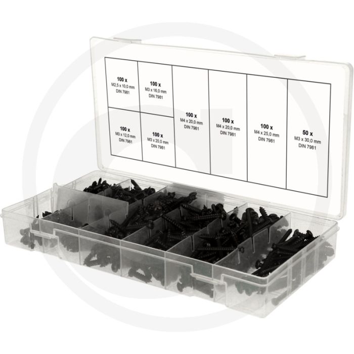 Ks tools sortiment linsenkopf-blechschrauben, m2,5-m3, 750- nach din 7981, im kunststoffkoffer, 105x30x210mm Ks tools sortiment linsenkopf-blechschrauben, m2,5-m3, 750- nach din 7981, im kunststoffkoffer, 105x30x210mm