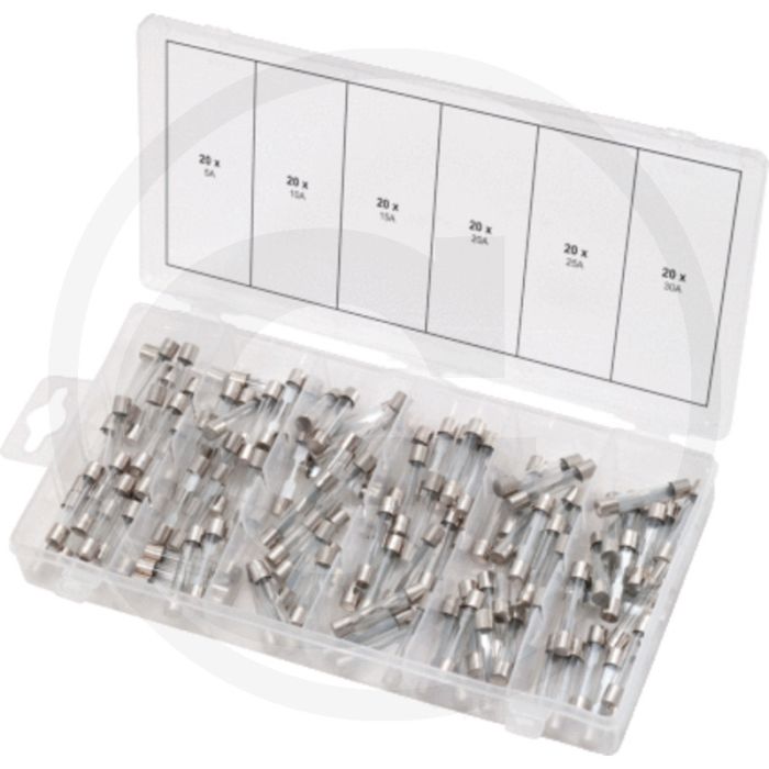 Ks tools assortiment glaszekeringen, 120-dlg. - träge auslösecharakteristik