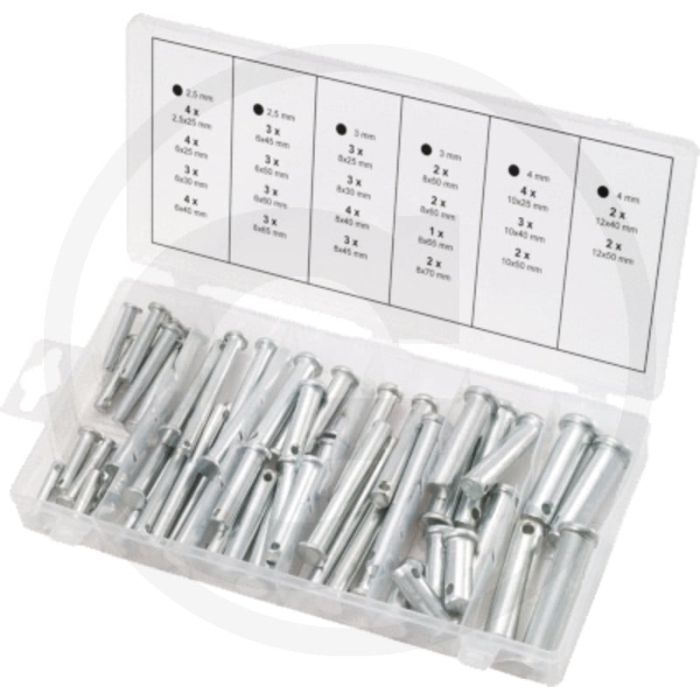 Ks tools assortiment kopgaffelpennen splitpenopname: 2,5 - 3 - 4 mm - 60-delig