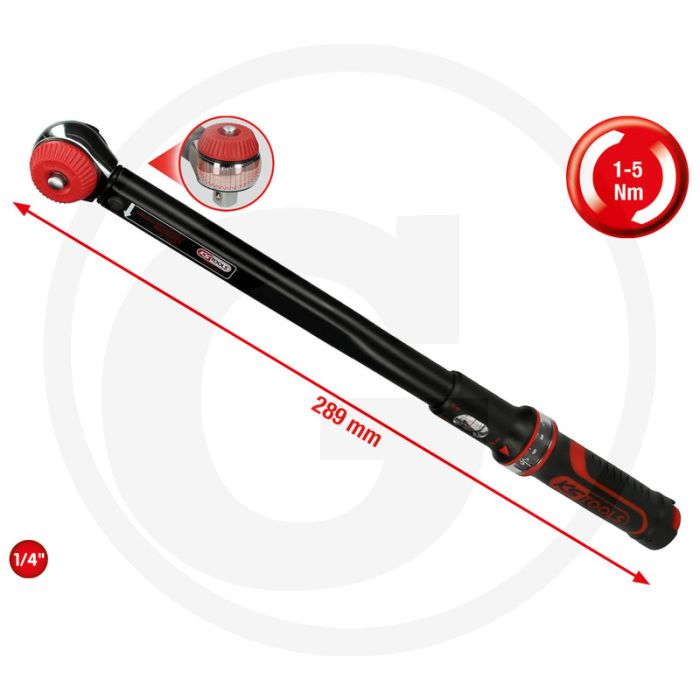 Ks-Werkzeuge 1/4" ergotorque®Präzisionsratschen-Drehm 1-5 nm