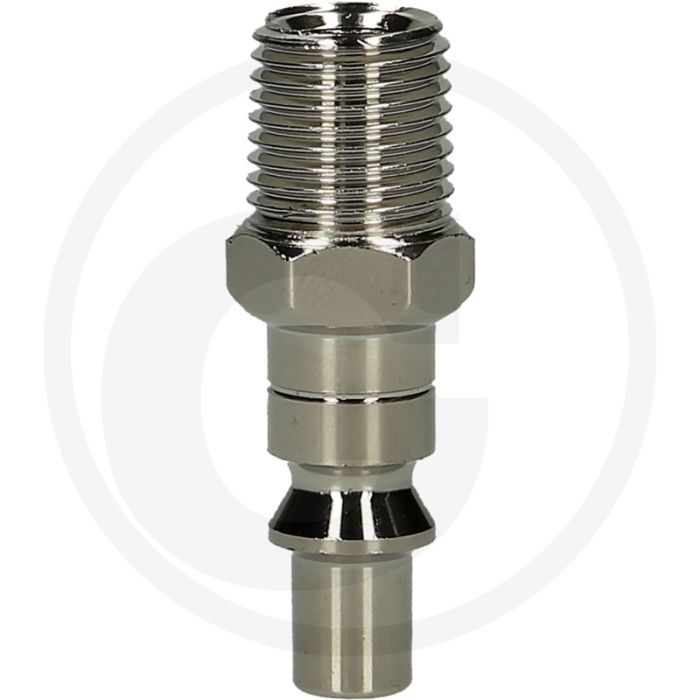 Ks tools metall-stecknippel, 1/4"ag, 44mm - stalen luchtdrukadapter, vernikkeld, 23g Ks tools metall-stecknippel, 1/4"ag, 44mm - stalen luchtdrukadapter, vernikkeld, 23g