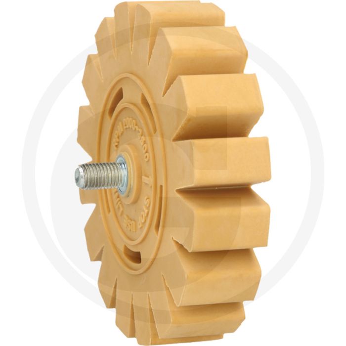 Ks tools gummi-radierteller mit lamellen - entfernen von aufklebern und farbresten - 119x50x119mm