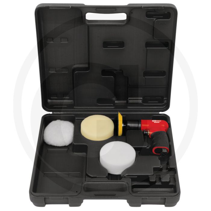 Ks tools pneumatische mini poetsmachine, set 5-dlg. - gebogen, 150 watt, 2500 omw/min