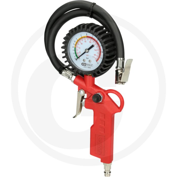 Ks tools geijkte bandenvulmeter: 0 - 12 bar, ergonomisch ontwerp, rubberen manometer