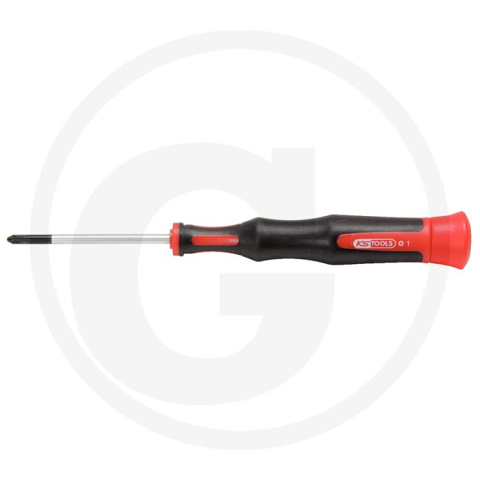 Ks tools esd precisie-schroevendraaier ph0x1,6mm - ergonomisch gevormd, gehard chroom-vanadium - 143x20x20mm