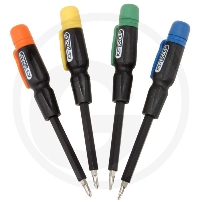 Ks tools precisie-schroevendraaierset, 4-delig met wende-bits