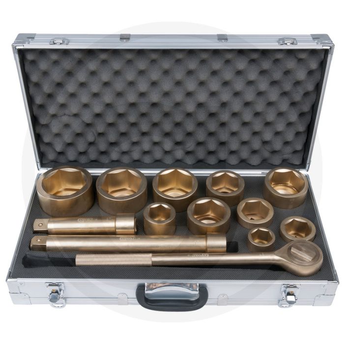 Ks tools bronze steckschlüssel-satz 1" 23-tlg. vonkvrij, omschakelbaar, 6-kant Ks tools bronze steckschlüssel-satz 1" 23-tlg. vonkvrij, omschakelbaar, 6-kant