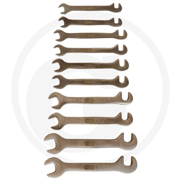 Ks tools bronze blech-doppelmaulschlüssel-satz kl. 80x40x150mm, vonkvrij, 10-dlg. Ks tools bronze blech-doppelmaulschlüssel-satz kl. 80x40x150mm, vonkvrij, 10-dlg.