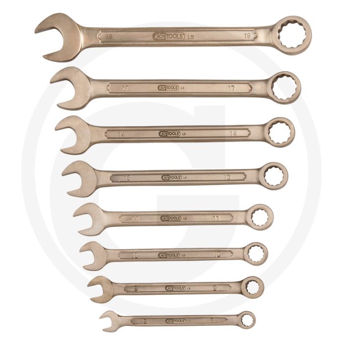 Ks tools bronze ringmaulschlüssel-satz, 10-32 mm 12-teilig - flanktraction-profil, 15° abgewinkelt Ks tools bronze ringmaulschlüssel-satz, 10-32 mm 12-teilig - flanktraction-profil, 15° abgewinkelt