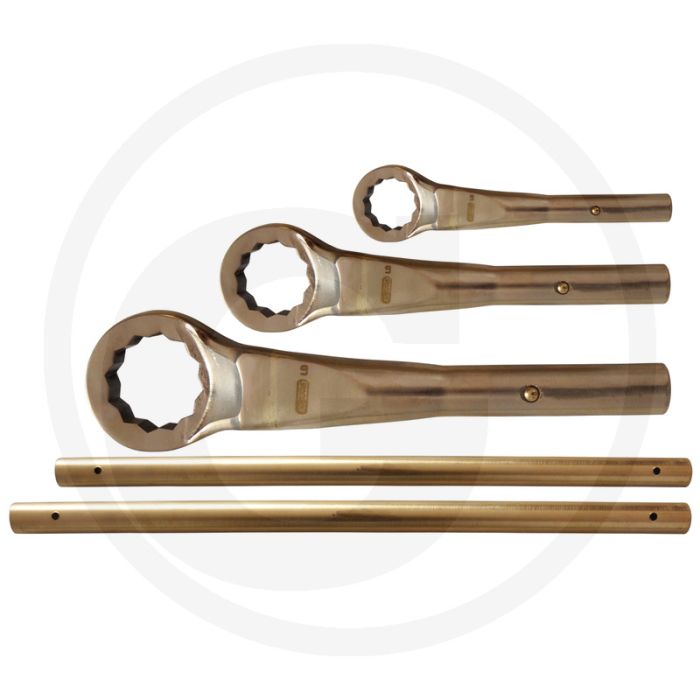 Ks tools bronze zugringschlüssel-satz 18-tlg. - flanktraction-profil, 75° gekröpft, schwer, funkenfrei Ks tools bronze zugringschlüssel-satz 18-tlg. - flanktraction-profil, 75° gekröpft, schwer, funkenfrei