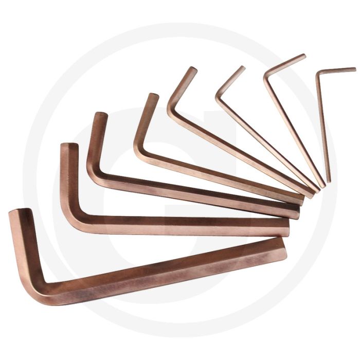 Ks tools bronze innensechskant-winkelstiftschlüssel - 6-kant, extra lang, vonkvrij, corrosiebestendig Ks tools bronze innensechskant-winkelstiftschlüssel - 6-kant, extra lang, vonkvrij, corrosiebestendig