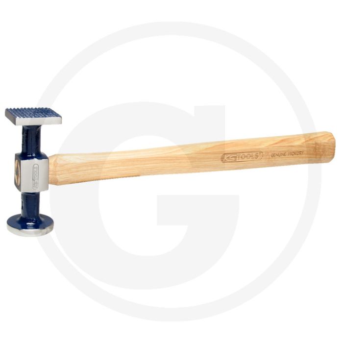 Ks tools uitdeukhamer, grof geribbeld, rond / hoe - essenhouten steel