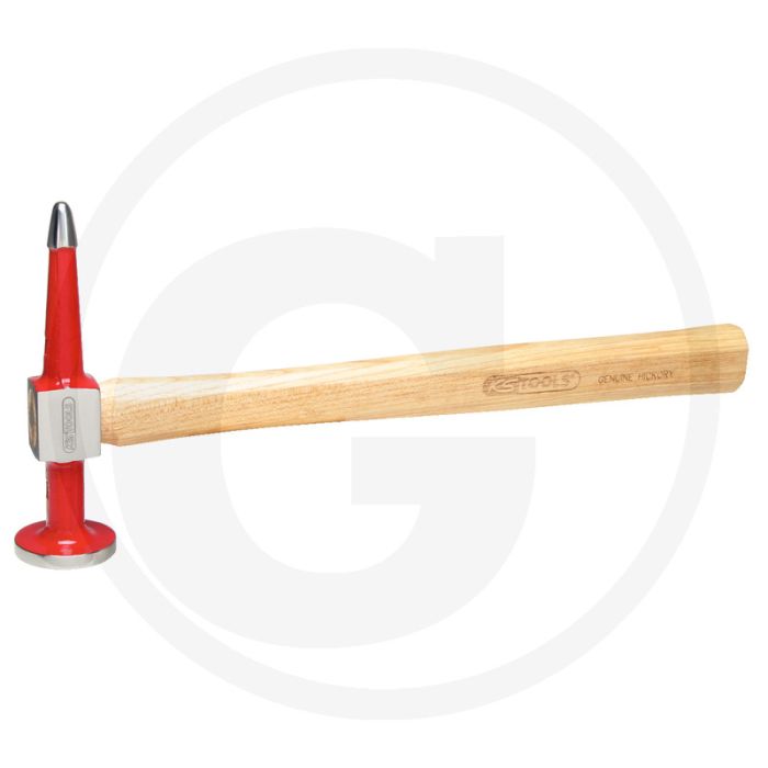 Ks tools uitdeukhamer, rechte kop, rond / spits - 460 gram, essenhout steel