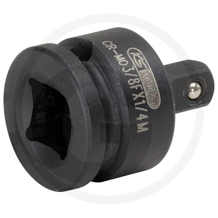 Ks tools 3/8" kraft-verloop-adapter, 3/8"f x 1/4"m - vierkantantrieb, din 3121/iso 1174, chrom-molybdän Ks tools 3/8" kraft-verloop-adapter, 3/8"f x 1/4"m - vierkantantrieb, din 3121/iso 1174, chrom-molybdän