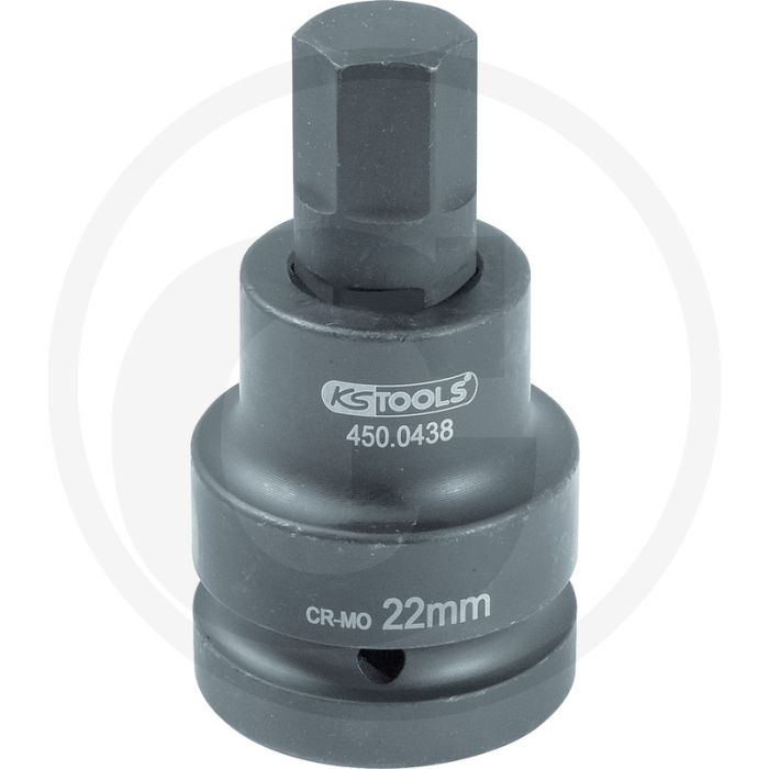 Ks tools kracht-bitdopsleutel-adapter, 1"x22 mm - super chroom-molybdeenstaal, 22 mm Ks tools kracht-bitdopsleutel-adapter, 1"x22 mm - super chroom-molybdeenstaal, 22 mm