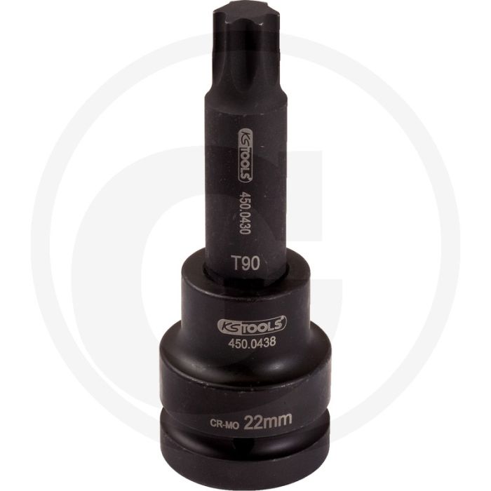 Ks tools 1" bit steckschlüssel für tx-schrauben, lang, kraft, t100 - torx, inbusvierkant, phosphatiert Ks tools 1" bit steckschlüssel für tx-schrauben, lang, kraft, t100 - torx, inbusvierkant, phosphatiert
