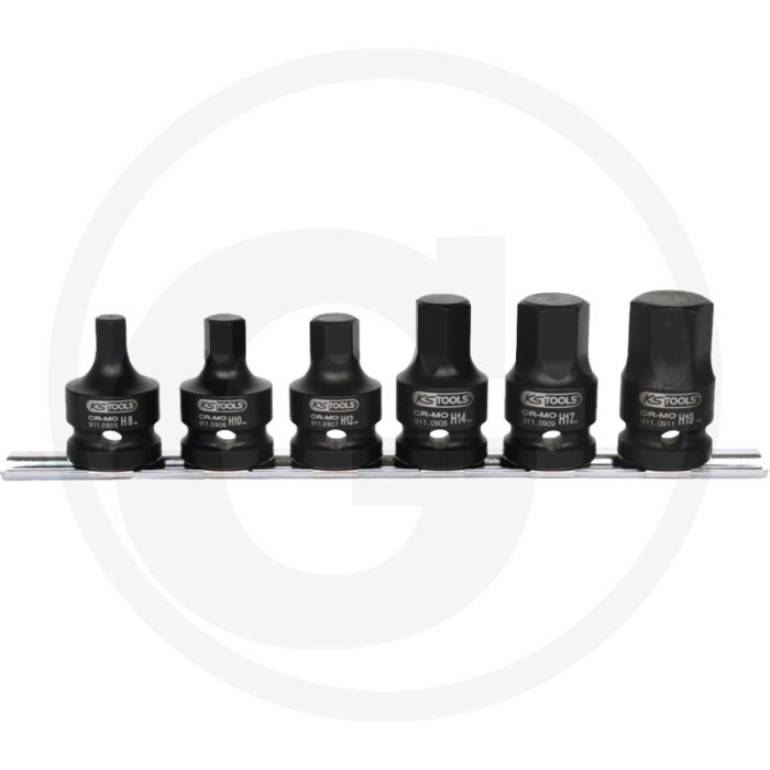 Ks tools 1/2" power bit steckschlüssel, kurz, satz, 6-teilig - chrom-molybdän - 1/2" antrieb Ks tools 1/2" power bit steckschlüssel, kurz, satz, 6-teilig - chrom-molybdän - 1/2" antrieb