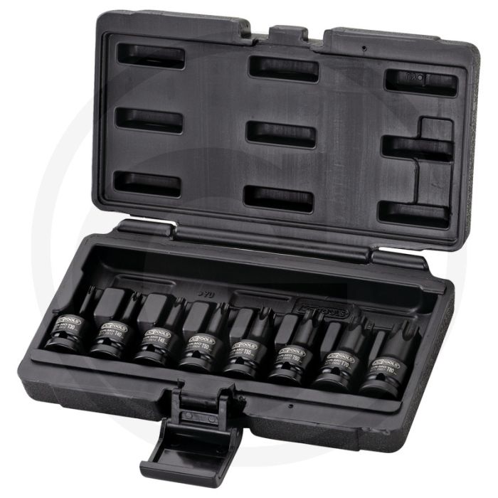 Ks tools Jeu de clés à douilles 1/2" tx, power, 8-pièces, t30-t80, acier super chrome-molybdène Ks tools Jeu de clés à douilles 1/2" tx, power, 8-pièces, t30-t80, acier super chrome-molybdène