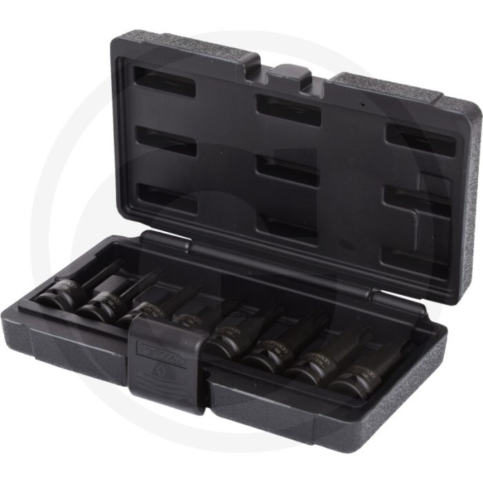 Ks tools 1/2" kracht-bitdoppenset voor tx-schroeven, 8-delig, t30-t80, lang - chrom-molybdän