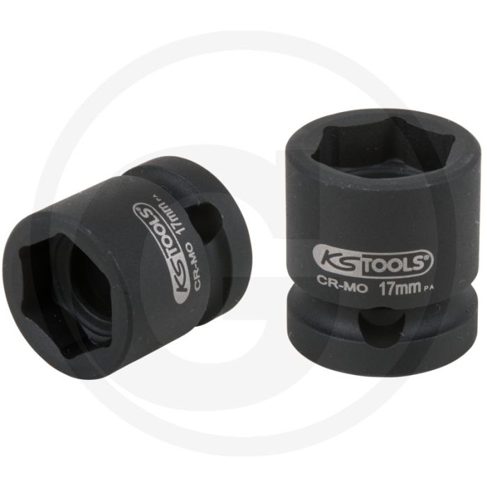 Ks tools 1/2" sechskant-kraft-stecknuss, extra kurz, 17,0 m - sehr flache bauform