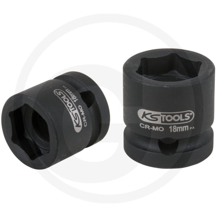 Ks tools 1/2" sechskant-kraft-stecknuss, extra kurz, 18,0 m - sehr flache bauform, chrom-molybdän stahl Ks tools 1/2" sechskant-kraft-stecknuss, extra kurz, 18,0 m - sehr flache bauform, chrom-molybdän stahl