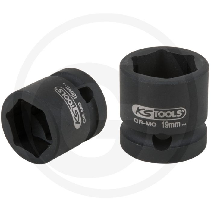Ks tools 1/2" sechskant-kraft-stecknuss, extra kurz, 19,0 m - sehr flache bauform, chrom-molybdän stahl Ks tools 1/2" sechskant-kraft-stecknuss, extra kurz, 19,0 m - sehr flache bauform, chrom-molybdän stahl