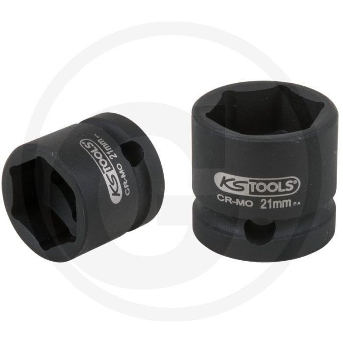 Ks tools 1/2" sechskant-kraft-stecknuss, extra kurz, 21,0 m - sehr flache bauform, chrom-molybdän stahl