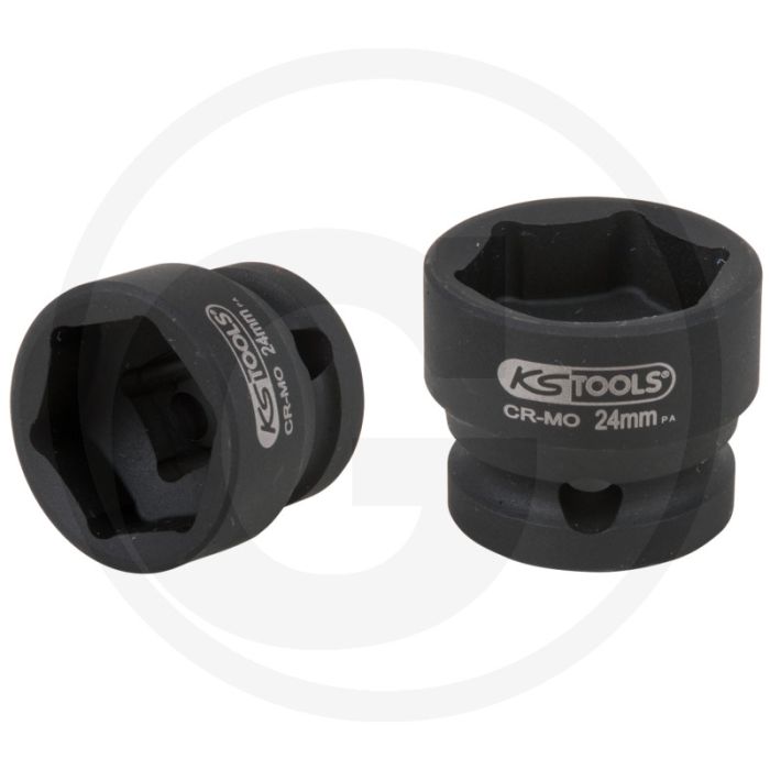 Ks tools 1/2" sechskant-kraft-stecknuss, extra kurz, 24,0 m - sehr flache bauform, chrom-molybdän stahl