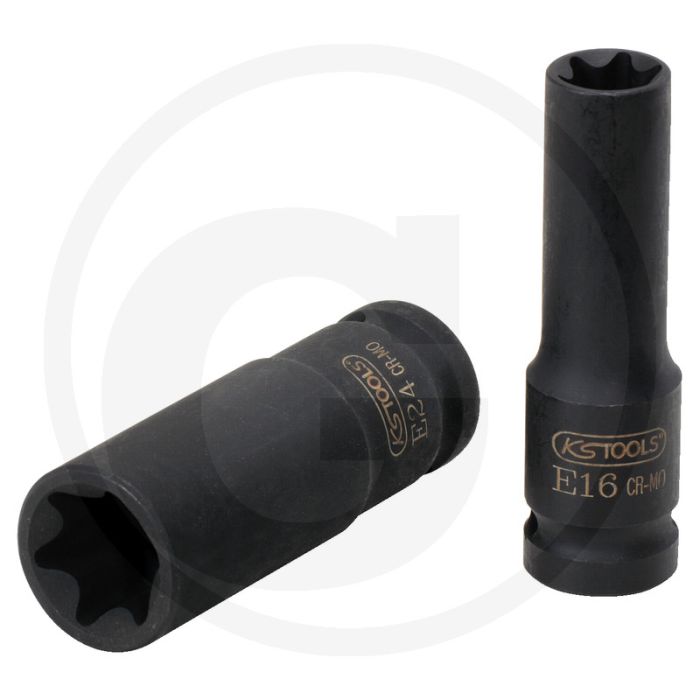 Ks tools 1/2" tx-e-bit-dopsleutel, lang, e22 - extra diep profiel Ks tools 1/2" tx-e-bit-dopsleutel, lang, e22 - extra diep profiel
